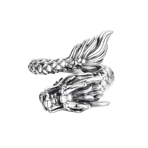 Bague dragon réglable en argent parfait accessoire pour look rock biker