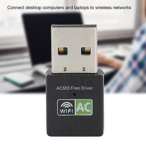Dongle Wi-Fi USB AC600, adaptador WiFi de banda dupla 600 Mbps 2,4G/5G Receptor USB Ethernet Mini re