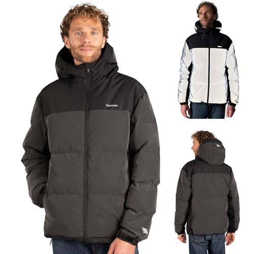 Valkental - Reflektierende Daunen Winterjacke Herren [VOLL REFLEKTIEREND] - Warme Daunenjacke für Männer - Down Jacket Men - Reflektor Winter Isolationsjacke - Sichtbarkeit im Dunkeln