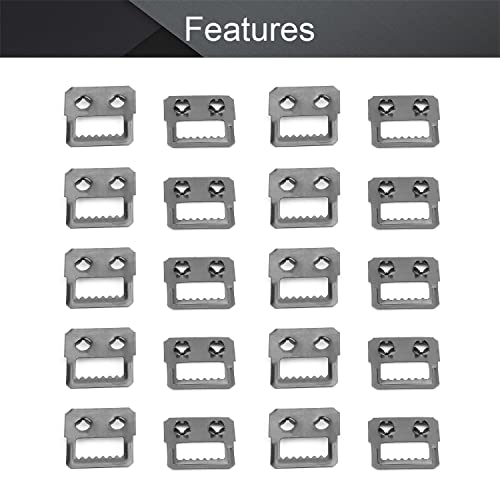 Image of MroMax 30PCS Sawtooth Picture Hangers Iron Picture Hangers 1.06 inch x 0.71 inch Double Hole Picture Frames Hangers for Hanging Clock Paintings Artwork Picture Frame Hook Photos Black