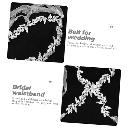 Bridal Belt with Leaf Design and Crystal Embellishments Elegant Wedding Dress Waist Chain for Bride and Bridesmaids for Formal Occasions and Memorable Photos Silver2