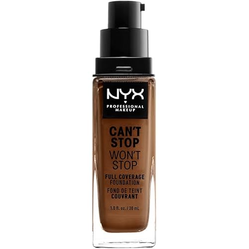 NYX PROFESSIONAL MAKEUP Can't Stop Won't Stop Foundation, 24h Full Coverage Matte Finish - Cappuccino