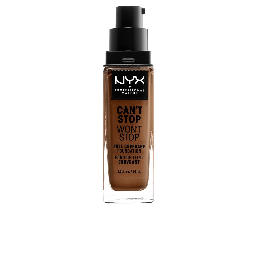 Nyx Professional Makeup Can'T Stop Won'T Stop Full Coverage Foundation, Long Lasting, Waterproof, Vegan Formula, Matte Finish, Shade: Cappuccino