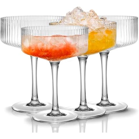 Qipecedm 4 Pcs Coupe Glasses Set Cover
