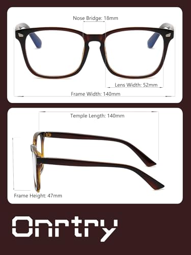 Image of Onrtry Non Prescription Glasses for Men Women Square Clear Lens Eyeglasses