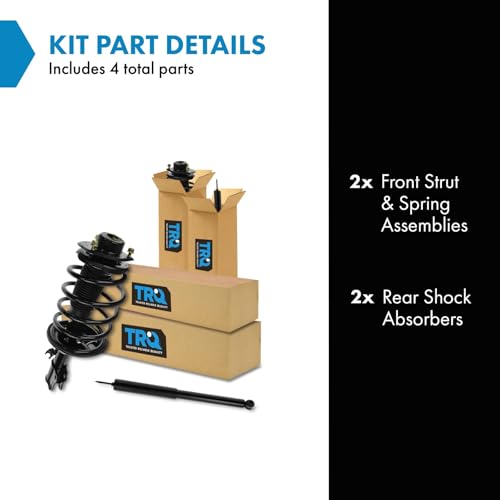 Image of TRQ Front and Rear Complete Strut Assembly & Shock Absorber Kit Complete Strut & Coil Spring Assembly Compatible with 1998-2003 Toyota Sienna