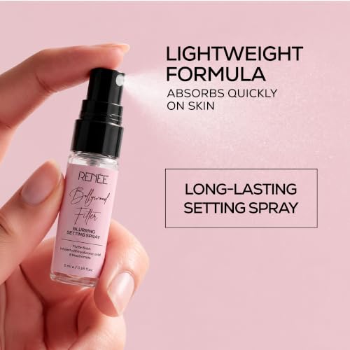 Image of RENEE Bollywood Filter Blurring Setting Spray for Face Makeup, Matte Finish & Pore Blur Effect with Niacinamide & Hyaluronic Acid, Long Lasting Makeup Fixer & Shine Control, Fine Mist 5ml