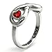 Infinito de Plata Esterlina Forever Love Anillo con Corazón Rojo de Circonio Cúbico Banda Imagen de Infinito de Plata Esterlina Forever Love Anillo con Corazón Rojo de Circonio Cúbico Banda