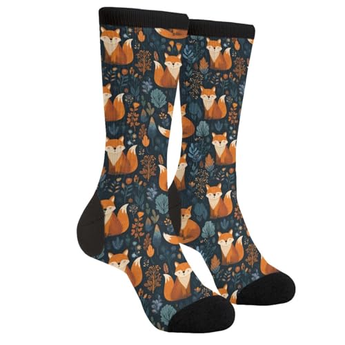 DEKIFNHG Funny Foxes Novelty Socks Casual Athletic Crazy Crew Socks For Women Men