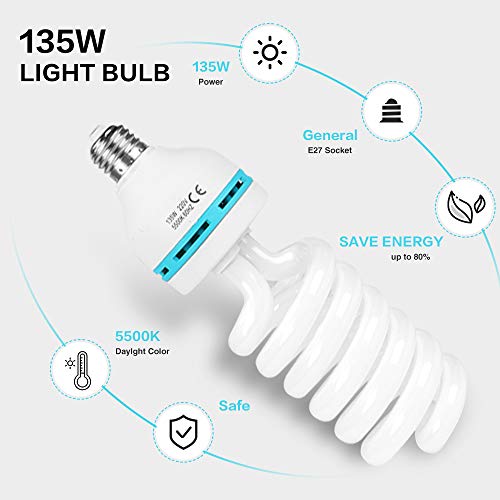 Photography Softbox Lighting Kit, 6.5 X 10Ft Backdrop Stand System And E27 135W 5500K Cfl Bulbs Softbox And Umbrellas Continuous Photo Lighting With Green/White/Black Backgrounds #TOP2
