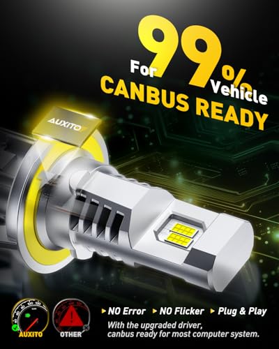 Image of AUXITO Upgraded H13 /9008 LED Bulbs, 80,000LM 1500% Super Bright, 6500K Cool White with Cooling Fan, 70,000+Hrs Long Lifespan, 1:1 Halogen Size, 3 Min Quick Install, IP68, Pack of 2