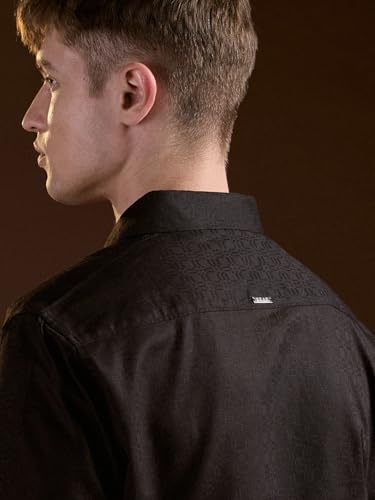 Image of THE BEAR HOUSE Men's Pure Cotton Solid Slim Fit Shirt