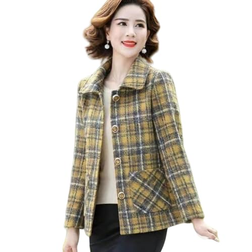 Veste en tweed femme jaune cachemire chic et élégante