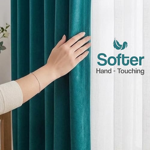 Image of FRESH FROM LOOM 9 ft Non-Ring Curtains | S-Wave Pleat | Premium Door Parda | Light Block Blackout Parde | Door Non-Ring Curtains | S-Wave Pleat (Teal | 9 Feet, 1pc Only)