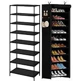 GBone Scarpiera Slim – Porta Scarpe Salvaspazio 11 Ripiani con Copertura e Fissaggio a Muro, Capienza 22 Paia, Stile Nero Opaco per Casa e Ingresso