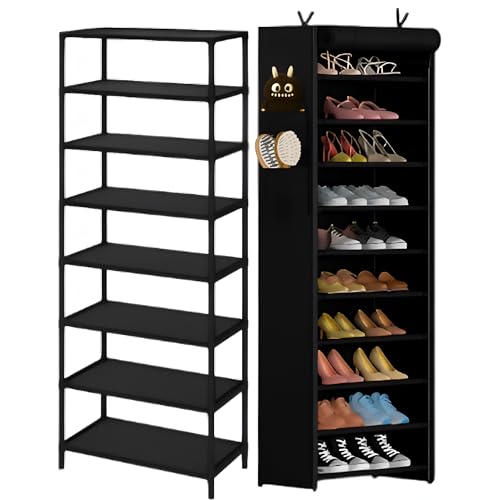 GBone Scarpiera Slim Salvaspazio 11 Ripiani con Copertura, Porta Scarpe