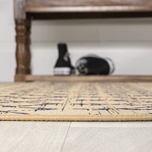 JONATHAN Y Moroccan Geometric Indoor Outdoor Area Rug 8X10 Beige/Navy, Ourika Textured Weave for Backyard, Patio, Porch, Easy-Cleaning, High Traffic, Pet-Friendly, Non-Shedding (SMB108H-8) - Image 6