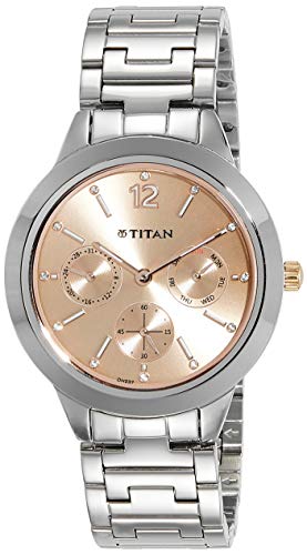 Image of Titan Workwear Black Dial Quartz Multifunction Stainless Steel Strap watch for Women-NM2588KM03