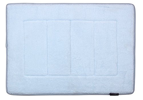 FABBRICA HOME Ultra-Soft Extra-Thick Memory Foam Bath Mat (17 in x 24 in, Sky Blue)