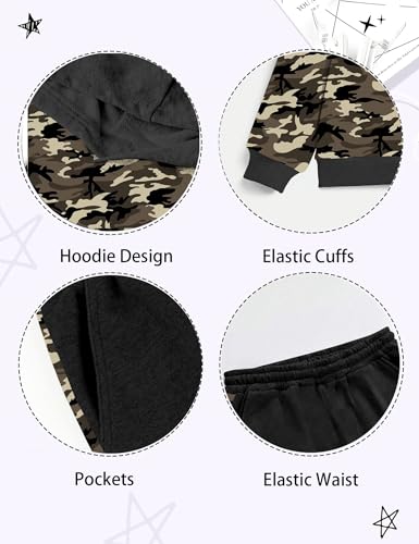Image of Boys Clothes Fall Winter Outfits Camouflage Long Sleeve Hoodie and Pants 2PC Kids Clothes Boys for 5-14 Years