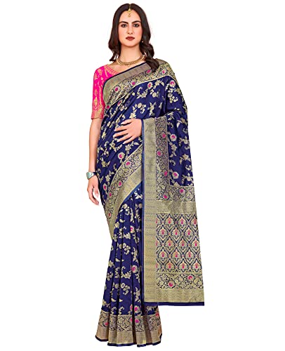 Image of Glory Sarees Women's Banarasi Silk Saree With Blouse Piece (Kara164 Parent)