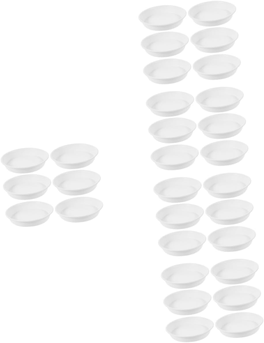 30pcs Round Plant Saucer Tray for Pots Material Water Catcher for Indoor and Outdoor Use Outer Diameter White for Flowerpots and Bonsai