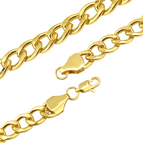 4 Pack 18/20/22/24inch Different Size Fake Gold Chain Hip Hop Rapper Faux Gold Stainless Steel Chunky Chain for 80's, 90's Party W: 8mm for Women Men3