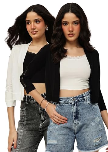 Image of ESPRESSO Women Viscose Open Neck shrug