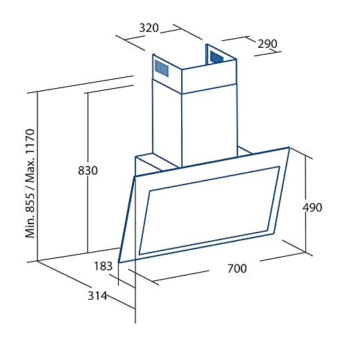 Cata-Campana-Decorativa-de-Pared-Modelo-THALASSA-700XGWHF-Ancho-de-70-cm-6-Niveles-de-Potencia-Clase-de-eficiencia-Energetica-A-Acabado-en-Cristal-Blanco