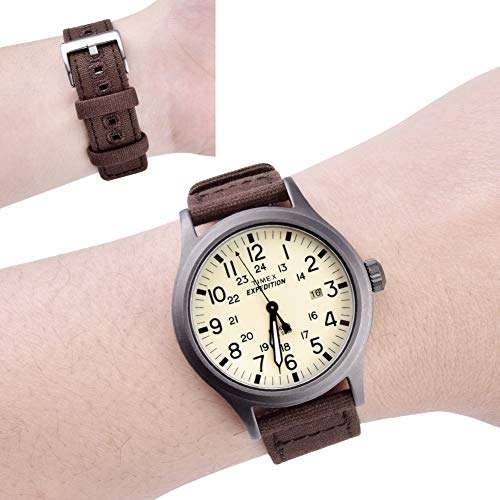 Ritche Christmas Gift Canvas Vintage Quick Release Watch Band 18mm 20mm 22mm 24mm Replacement Watch Straps for Men Women, White Elephant Gifts, Stocking Stuffers for Men, Father's Day gifts