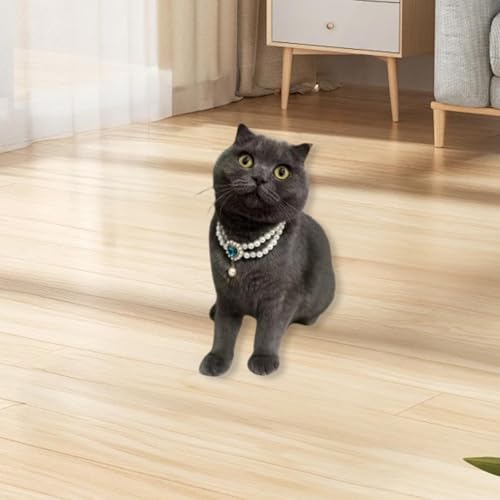 Pet Pearl Necklace Dog Collar Necklaces Costume Elegant Dress Up Adjustable Pet Jewelry for Puppy Small Dog Photo, L