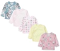TupTam Baby Mädchen Langarm Wickelshirt Baumwolle 5er Set, Farbe: Mehrfarbig 10, Größe: 62