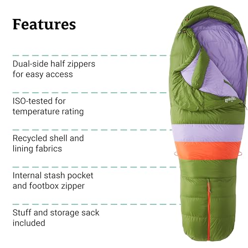 MARMOT Sleeping Bag Angel Fire para mujer, 25° con relleno de plumón 650 para camping y mochilero miniatura 5