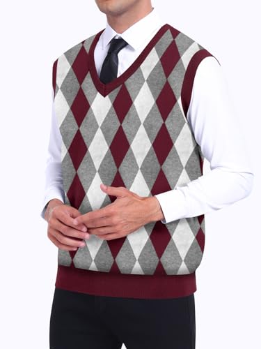 Netsmile Men’s Sleeveless Sweater V Neck Lightweight Vest Slim Fit Casual Pullover Sweater2