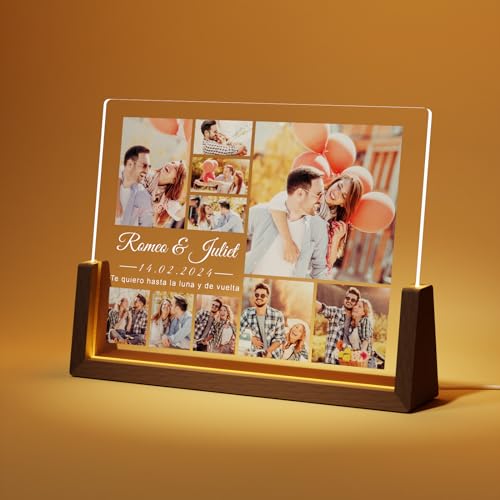 LUCKOR Candeeiro personalizado com foto - presentes originais para mulheres amigas - presentes personalizados para casais namorado namorada - ideias presentes aniversário Natal aniversário dia dos