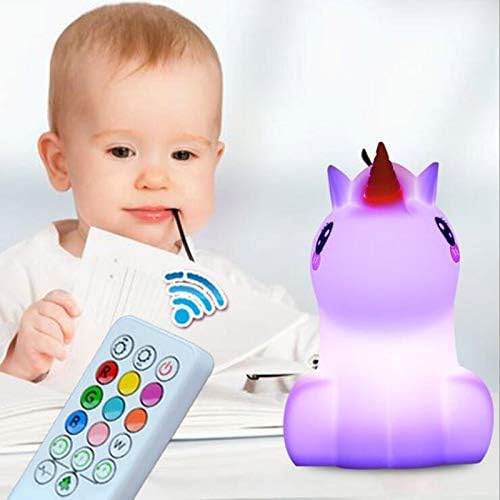 Kids Night Light Unicorn LED Touch Control Nightlight Mood Lamp with Remote Control Portable USB Rechargeable Multi-Color Changing Bedroom Lamp for Baby Girls Gifts