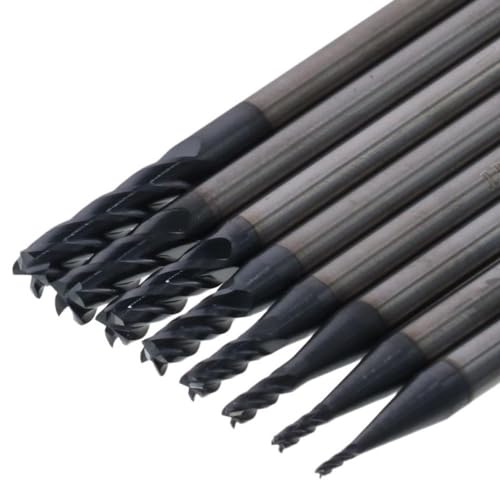 Image of Square Nose End Mill, Solid Carbide AlTiN Coated CNC Router Bits 4 Flute Spiral Milling Cutter(1.5x4Dx50)
