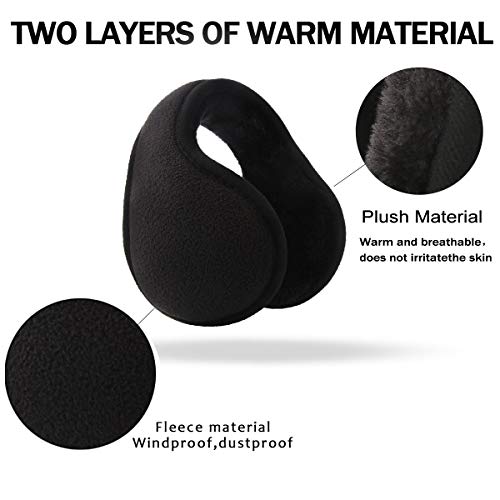 Ear Muffs For Winter Men Women, Fleece Ear Warmers Winter Warm Earmuffs For Cold Winters Adjustable - Image 3