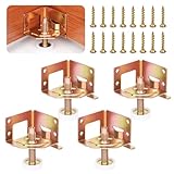 Lvjkes Piedini regolabili per mobili, Piedini livellatori per tavoli, 4 pezzi di fissaggio per battiscopa con staffe resistenti e durevoli per mobili, banchi da lavoro, tavoli, armadi (Oro)