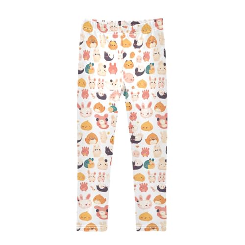 KLL Cute Animals Seamless Pattern Little Girls Athletic Leggings Comfortable High Waisted Sweatpants Sports