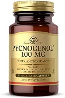 Solgar Pycnogenol 100 mg, 30 Vegetable Capsules - Antioxidant Protection - Healthy Leg & Vein Support - Non-GMO, Vegan, Gluten Free, Dairy Free, Kosher - 30 Servings