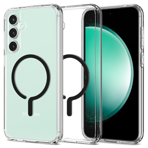 Image of Spigen Ultra Hybrid OneTap Metal Ring MagFit | Samsung Galaxy S23 FE Case [Transparent] [Magsafe] Galaxy S23 FE Back Cover | TPU+PC - Black
