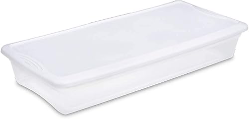 Sterilite 19608006 Caja de almacenamiento debajo de la cama, transparente, 41-qt., debe ordenar en cantidades de 6
