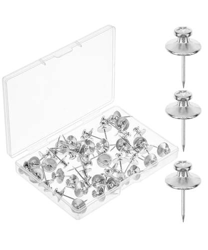 Image of Mr. Pen Double Headed Picture Nails - 50 Pack, Silver | Tacks for Wall Hangings