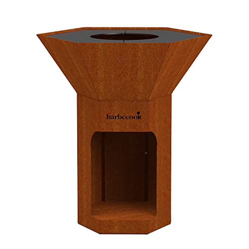 Barbecook barbecue brasero avec plancha Nestor Original bbq grill acier corten, 92x92x101cm