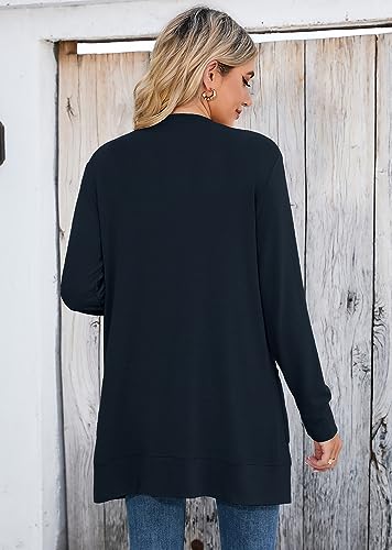 Image of Heymoments Lightweight Open Front Cardigan Sweater for Women Long Sleeve Causal Bolero Button Down Soft Outwear Tops