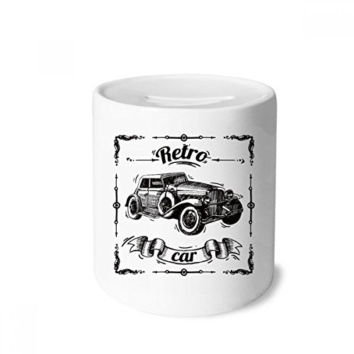 Tirelire en céramique Classic Cars pour monnaie hauteur 3,5 pouces