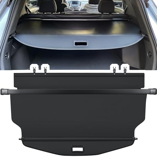 Trunk Cargo Cover for Chevy Chevrolet Equinox GMC Terrain 2018 2019 2020 2021 2022 2023 2024 2025 Retractable Rear Trunk Cargo Luggage Security Shade Cover Shield Waterproof Upgraded Version (Black)