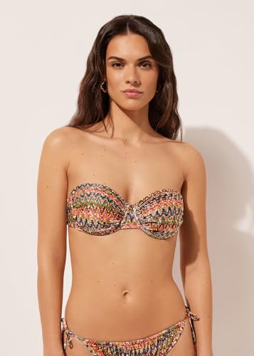 Woman's Bandeau Swimsuit Top Bright Optical2