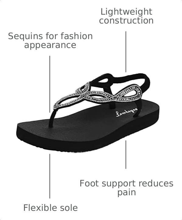 Image of Lowkeyray Women's Summer Sandals womens Flat Sandals Whith Sequins